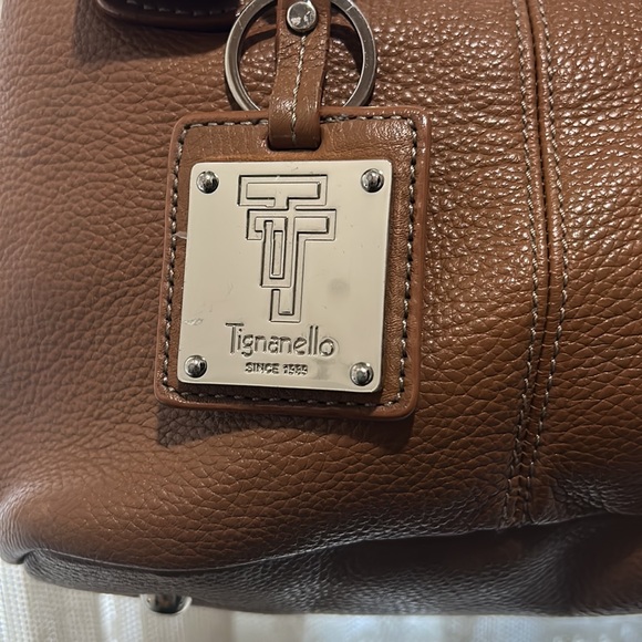 TIGNANELLO-GOLDEN BROWN ALL LEATHER/WITH SILVERTONE BUCKLES & NAME TOGGLE - Picture 4 of 10